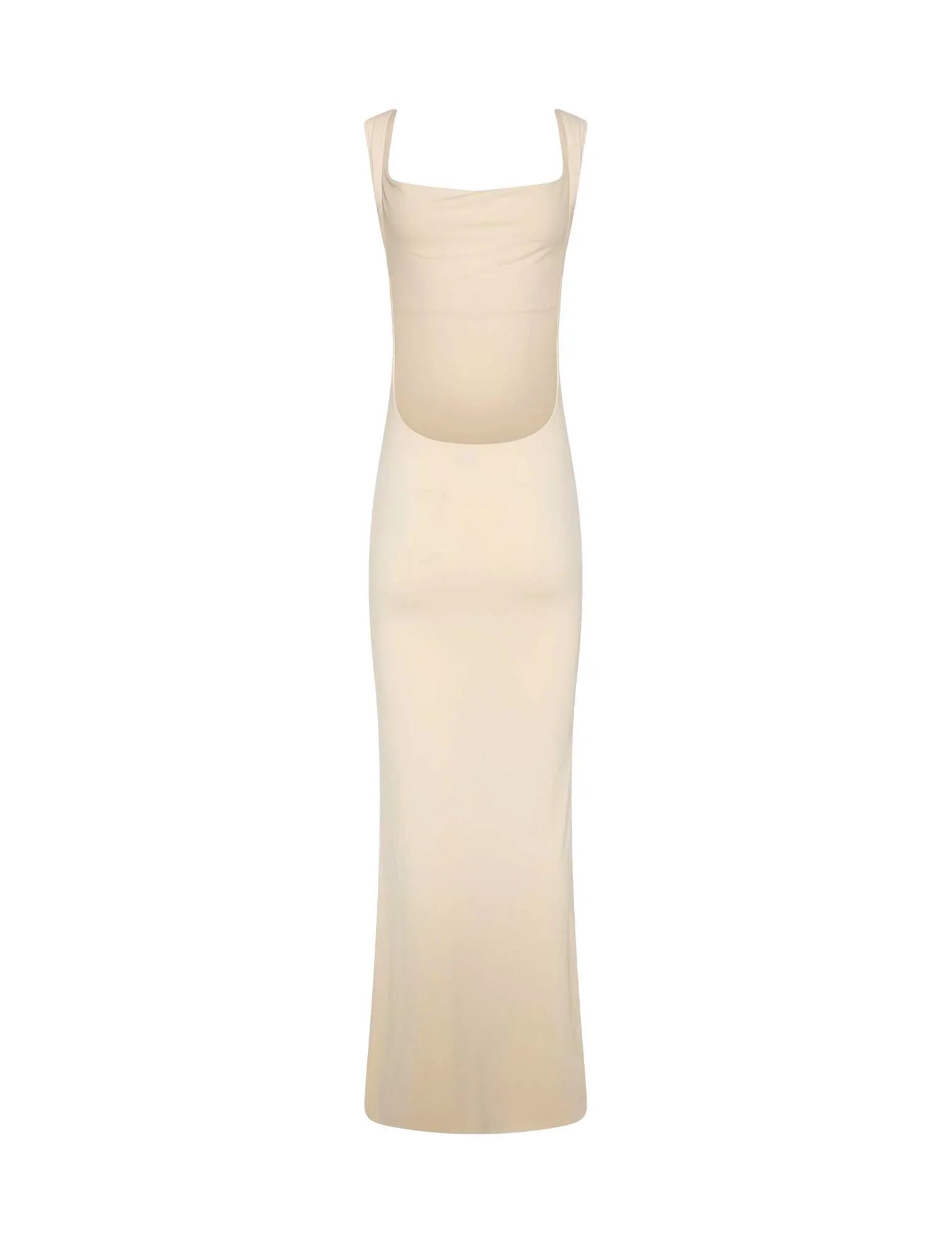 Ivory Square Neck Fishtail Gown